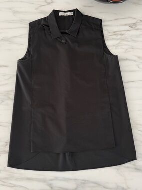 Knott Sleeveless Shirt / Blouse — Black — Size 1 (XS/S) — Made in Japan